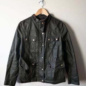 J.CREW Women's Relaxed Boyfriend Field Jacket Waxed Canvas Military Medium M